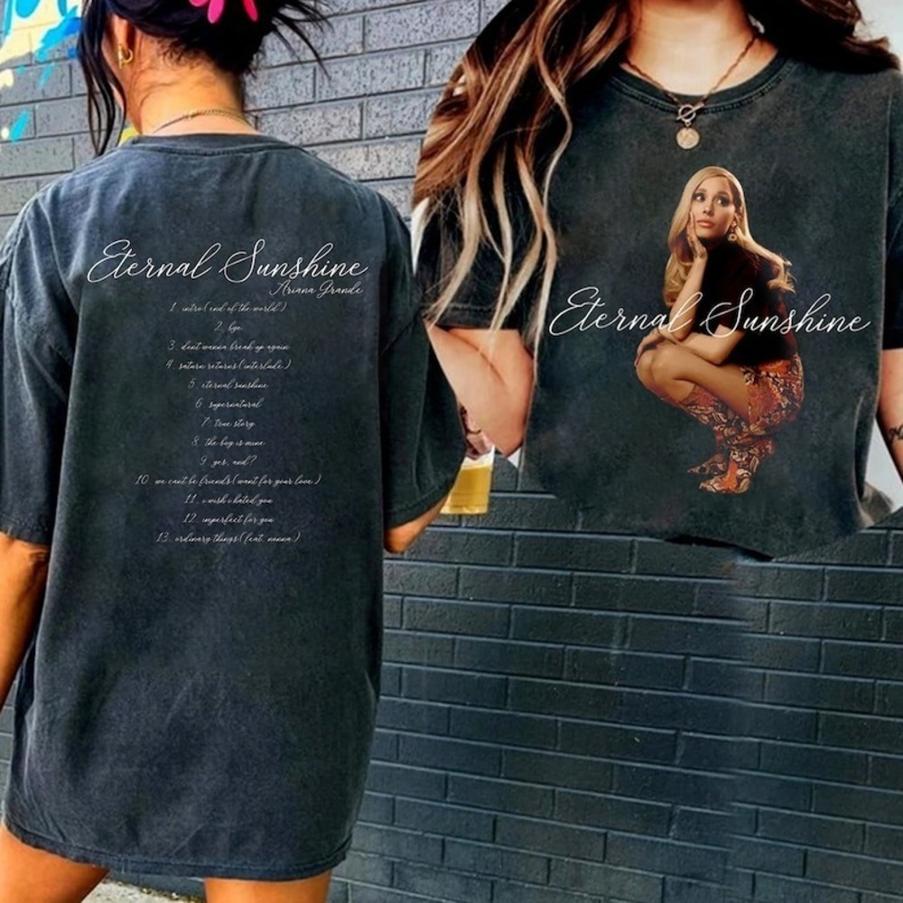 2024 Eternal Sunshine Tracklist Shirt, Ariana Grandes New Album 2 Sided Shirt